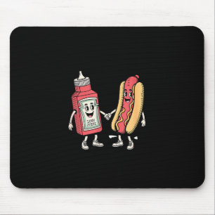 Ich spritze auf heiße Würstchen Lustiger Witz Retr Mousepad