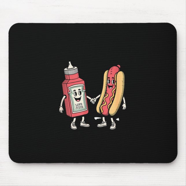 Ich spritze auf heiße Würstchen Lustiger Witz Retr Mousepad (Vorne)