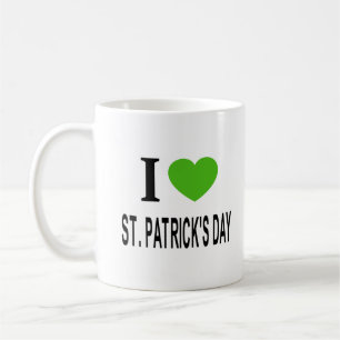 ICH ❤️ ST. PATRICKS TAG mit grünem Herzen Kaffeetasse