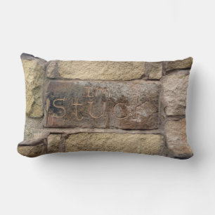 "Ich stecke fest" ein anderer Stein in der Wand Lendenkissen