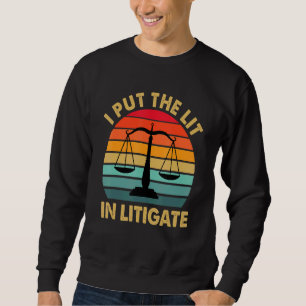 Ich steckte das Lit in prozessieren Jurastudent un Sweatshirt