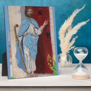 ICH STEHE AN DER TÜR UND KNOCK, JESUS-Tafel Fotoplatte