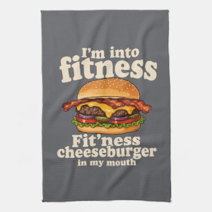 Ich Stehe Auf Fitness Cheeseburger In Meinem Mund Geschirrtuch