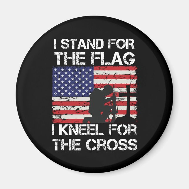 Ich stehe für das Flaggennetz der Cross Flag USA Magnet (Vorne)