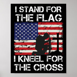 Ich stehe für das Flaggennetz der Cross Flag USA Poster