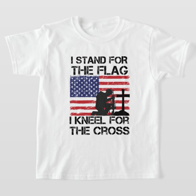 Ich stehe für das Flaggennetz der Cross Flag USA T-Shirt (Ablage )