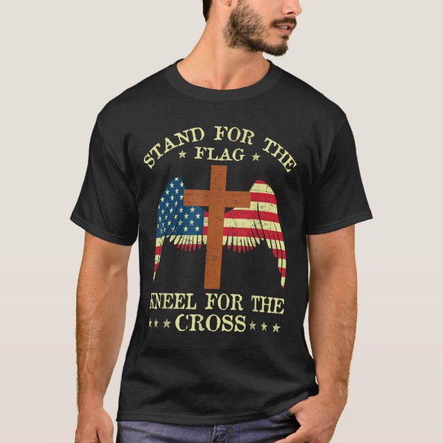 Ich stehe für die Fahne für das Cross Memorial T-Shirt (Vorderseite)