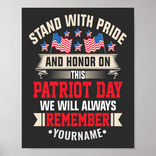 Ich stehe für die Fahne, um diejenigen zu ehren, d Poster (Vorne)