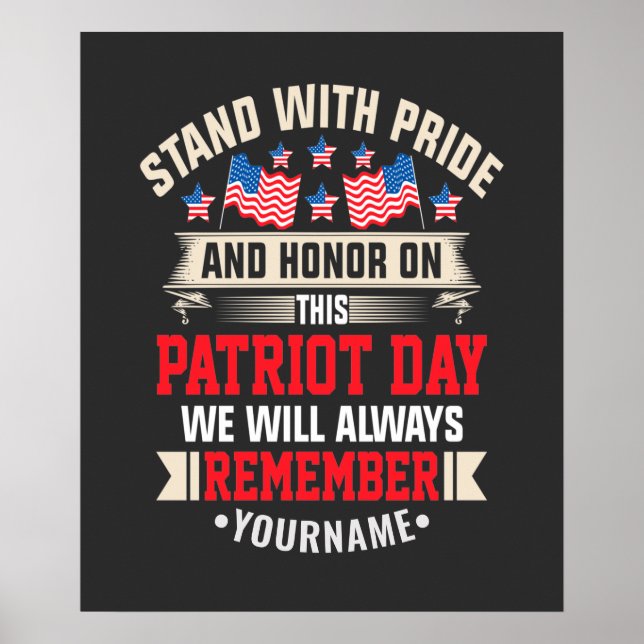 Ich stehe für die Fahne, um diejenigen zu ehren, d Poster (Vorne)