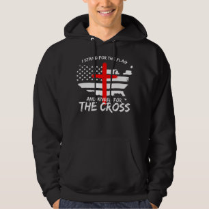 Ich stehe für die Fahne und das Knie für das Kreuz Hoodie