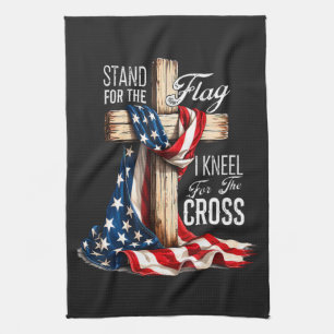 Ich stehe für die Flagge und knie für das Kreuz Geschirrtuch