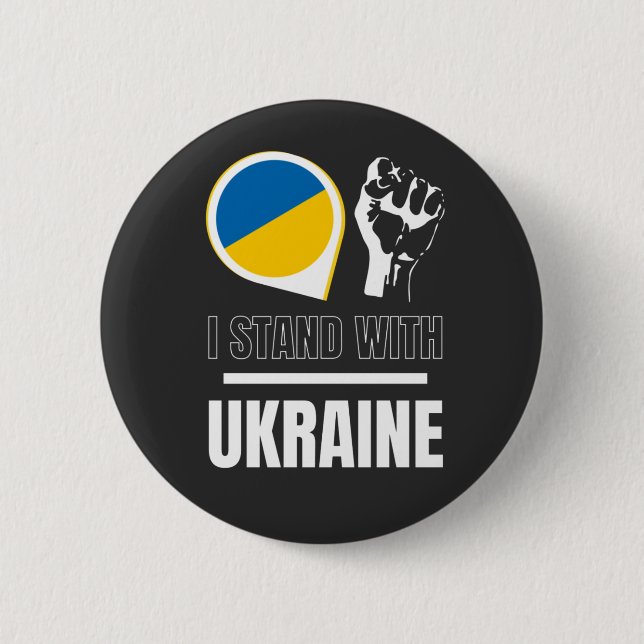 Ich stehe für die Ukraine - Unterstützung der Ukra Button (Vorderseite)