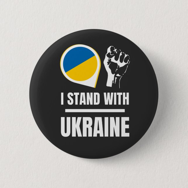 Ich stehe für die Ukraine - Unterstützung der Ukra Button (Vorderseite)
