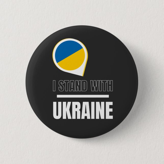 Ich stehe für die Ukraine - Unterstützung der Ukra Button (Vorderseite)