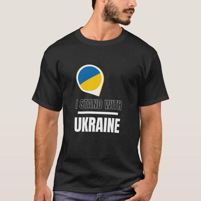Ich stehe für die Ukraine - Unterstützung des ukra T-Shirt (Vorderseite)