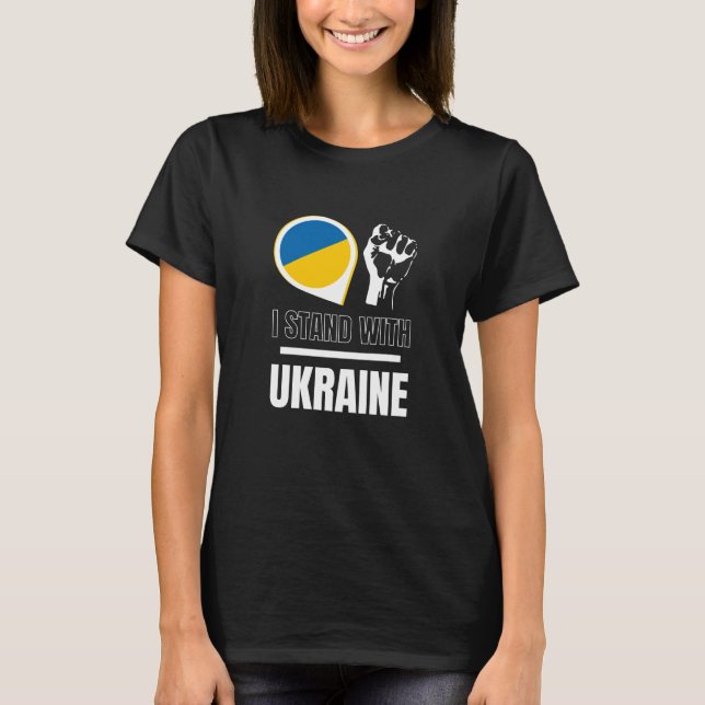 Ich stehe für die Ukraine - Unterstützung für ukra T-Shirt (Vorderseite)