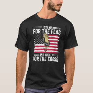 Ich stehe für Fahne und Knie für die Cross US F T-Shirt