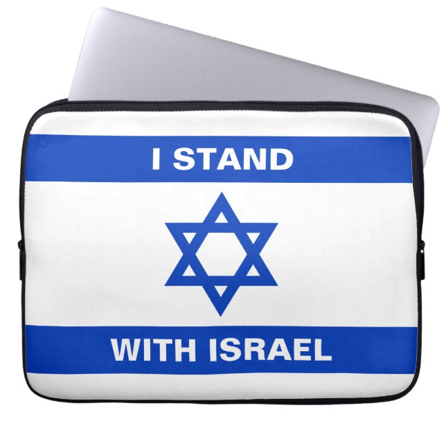 Ich stehe für Israel-Zoll-Text Israel-Flagge Laptopschutzhülle (Vorderseite)