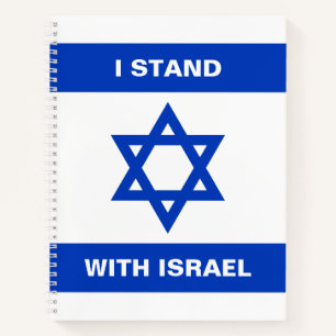 Ich stehe für Israel-Zoll-Text Israel-Flagge Notizbuch