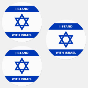 Ich stehe für Israel-Zoll-Text Israel-Flagge rund Etiketten