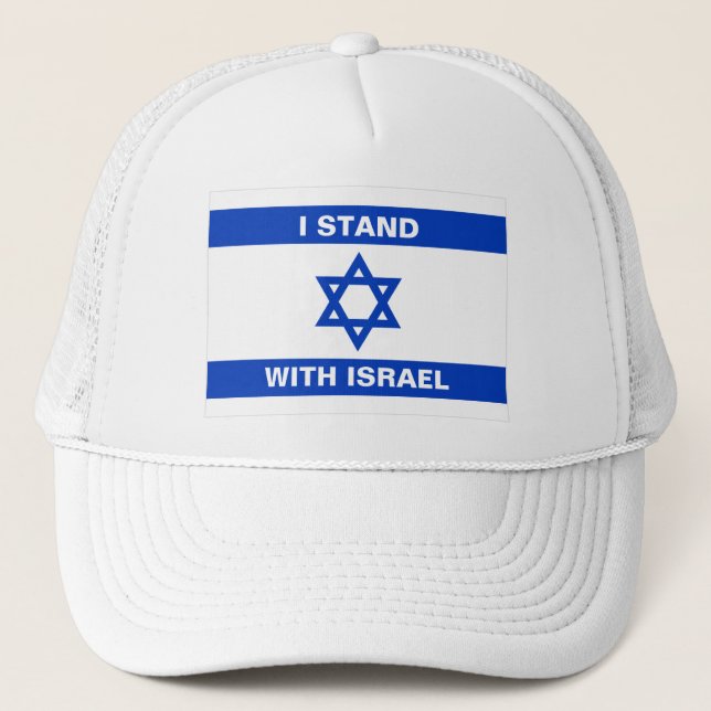Ich stehe für Israel-Zoll-Text Israel-Flagge Truckerkappe (Vorderseite)