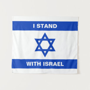 Ich stehe für Israel-Zoll-Text Israel-Flagge Wandteppich