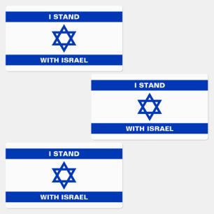 Ich stehe für Israels benutzerdefinierte Flagge Is Etiketten