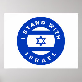 Ich stehe für Israels Blaue Flagge Poster
