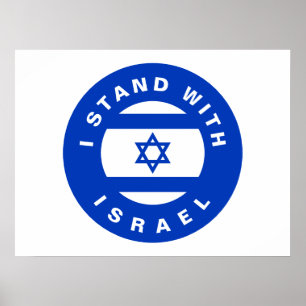 Ich stehe für Israels Blaue Flagge Poster