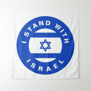 Ich stehe für Israels Blaue Flagge Wandteppich