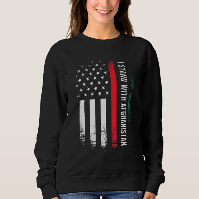 Ich stehe hinter Afghanistan Afghanische Unterstüt Sweatshirt (Vorderseite)