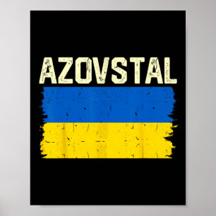 Ich stehe hinter Azovstal Mariupol Ukraine Vintage Poster