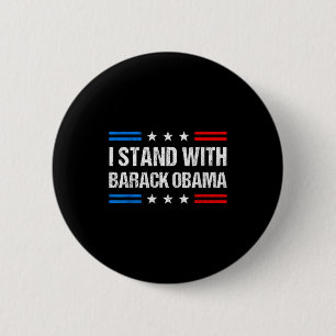 Ich stehe hinter Barack Obama Amerikanische Flagge Button