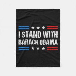 Ich stehe hinter Barack Obama Amerikanische Flagge Fleecedecke