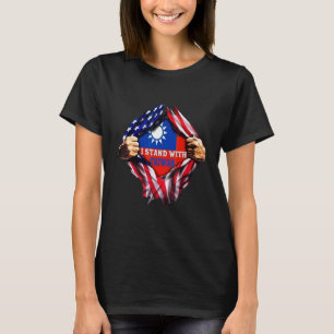 Ich stehe hinter der Flagge Taiwans der amerikanis T-Shirt