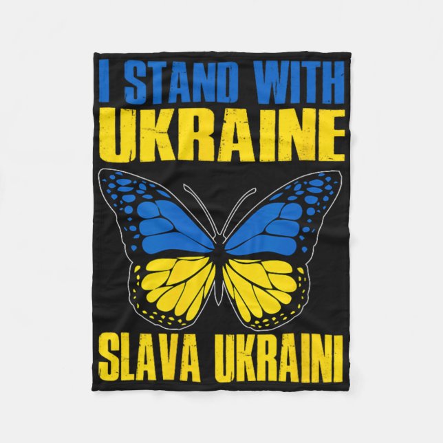 Ich stehe hinter der Ukraine 7  Fleecedecke (Vorderseite)
