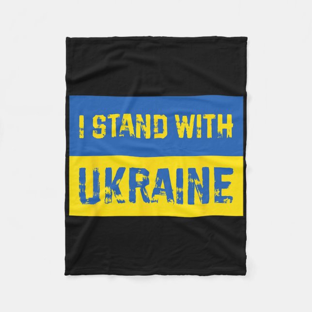 Ich stehe hinter der Ukraine 9 Fleecedecke (Vorderseite)