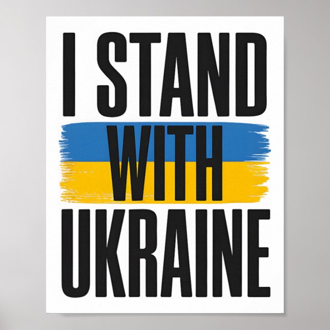 Ich stehe hinter der Ukraine Feste ukrainische Fla Poster (Vorne)