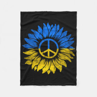 Ich stehe hinter der Ukraine Friedenssonnenblume U Fleecedecke