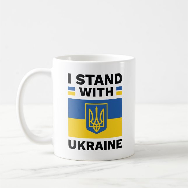 Ich stehe hinter der Ukraine Kaffeetasse (Links)