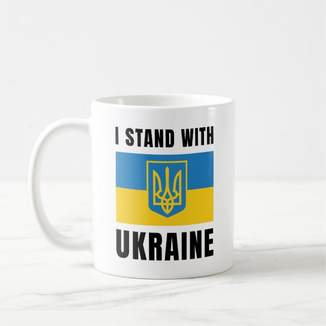 Ich stehe hinter der Ukraine Kaffeetasse (Links)