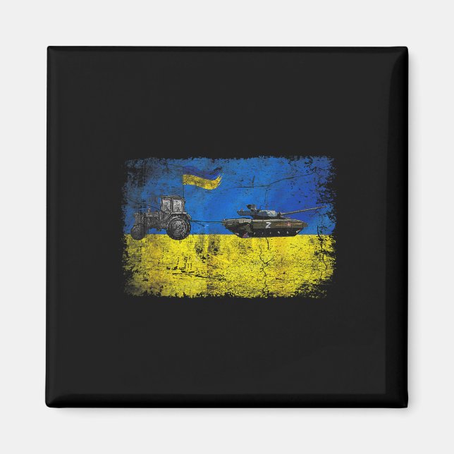 Ich stehe hinter der Ukraine Lustiger ukrainischer Magnet (Vorne)