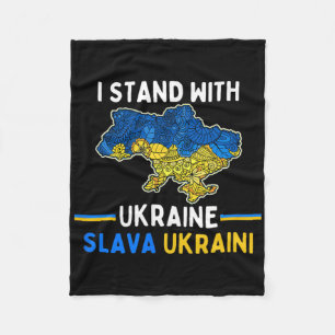 Ich stehe hinter der Ukraine Slava Ukraini Unterst Fleecedecke