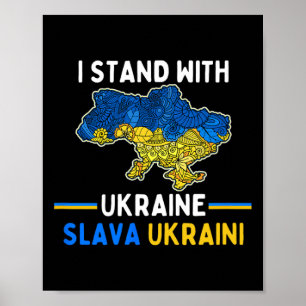 Ich stehe hinter der Ukraine Slava Ukraini Unterst Poster