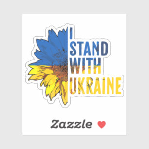 Ich stehe hinter der Ukraine. Sonnenblume ein Symb Aufkleber