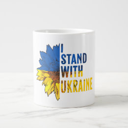 Ich stehe hinter der Ukraine. Sonnenblume ein Symb Jumbo-Tasse
