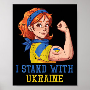 Ich stehe hinter der Ukraine Starke Frau Unzerbrec Poster