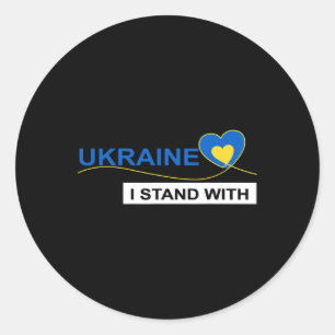 Ich stehe hinter der Ukraine Stopp Krieg Protest U Runder Aufkleber