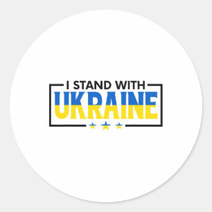 Ich stehe hinter der Ukraine - Unterstütze die Ukr Runder Aufkleber