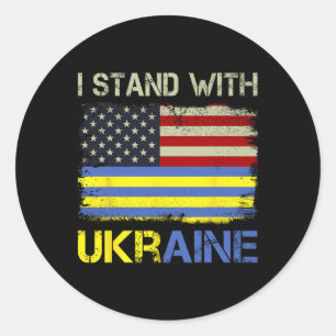Ich stehe hinter der Ukraine Unterstütze die Ukrai Runder Aufkleber
